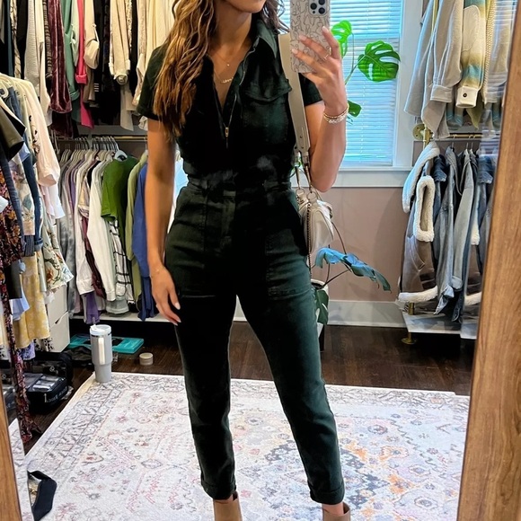 GOOD AMERICAN Black Fit For Success Flare Jumpsuit L - Picture 1 of 7